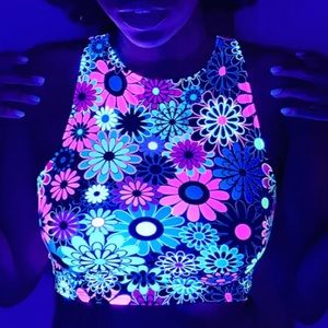 Neon Bloom Crop Top